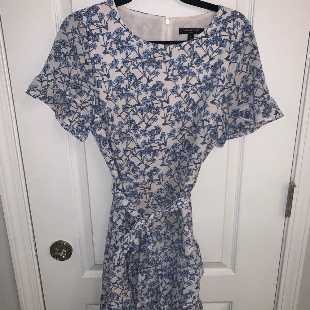 Blue Floral Banana Republic Dress